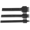 3Pcs 4mm Spacing Prong Chisel Black Alloy Steel 2/4/6 Teeth