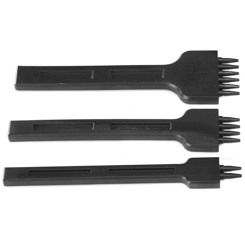3Pcs 4mm Spacing Prong Chisel Black Alloy Steel 2/4/6 Teeth