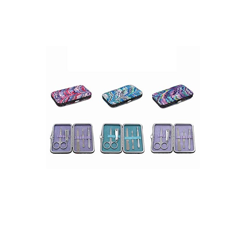 5 Piece Girls Glitter Nail Clipper Manicure Cuticle Set Case