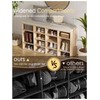 DINZI LVJ Shoe Storage Bench with Cushion, 16-Cubby Shoe Rack,