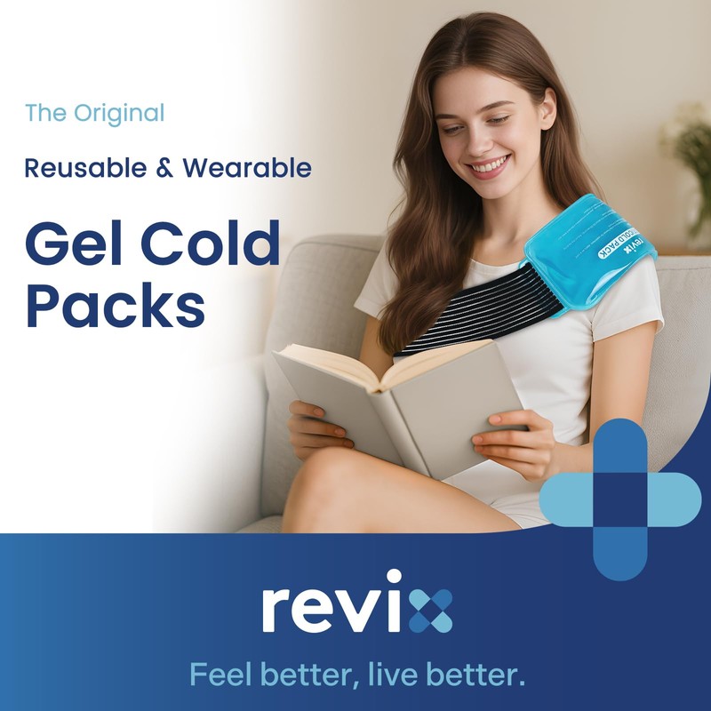 REVIX Ice Packs for Injuries Reusable, 2 Packs Hot &