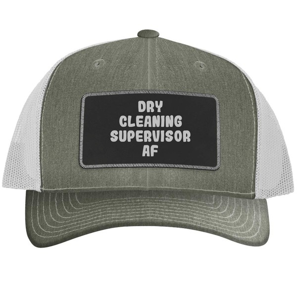 Dry Cleaning Supervisor AF - Leather Black Patch Engraved Trucker