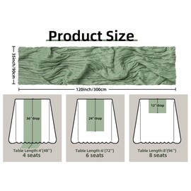 FEXIA Cheesecloth Table Runner Sage Green for Woodland Baby Shower Bridal Wedding Decoration Gauze Rustic Table Runner for Party First Communion Centerpiece Engagement 35x120 Inches