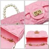 Amamcy Fashion Candy Color Handbag Satchel Mini Pink Purse Jelly
