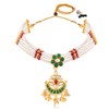 Aheli Gold Plated Rani Pink Green Kundan & Beads Studded