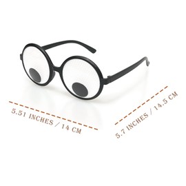 NAKIMO Googly Eyes Glasses Funny Costume Wiggle Eyes Novelty Shades Funny Glasses Accessories for Party (Pack of 1)