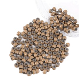 Vlasy Silicone Lined Nano Beads 200Pcs Nano Ring Beads for Nano Ring Hair Extensions 5 Color Optional (Light Brown)