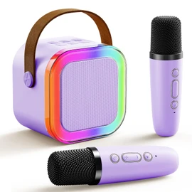 Kids Karaoke Machine for Girls Gifts: Portable Bluetooth Microphone Speaker with 2 Wireless Microphones - 2025 Top Birthday Gifts for 3 4 5 6 7 8 9 10 Year Old Girls