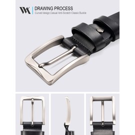 WOLFANT Full Grain Leather Belt,100% Italian Real Solid Leather