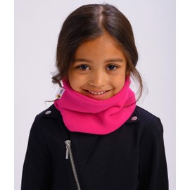 Lupa Kids Handmade Double-Layer Fleece Neck Warmer - Kids Neck Warmer for Boys & Girls - Fleece Neck Gaiter for Winter (Bright Pink, Large (7-12))