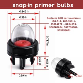 Poweka 503936601 Primer Bulb Compatible with Husqvarna Stihl Craftsman Poulan Chainsaw 455 Rancher 460 445 450 435 Pack of 10