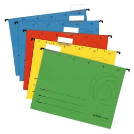 Herlitz Suspension Files Set of 5/DIN A4/230 g/m² Card/5 different colours