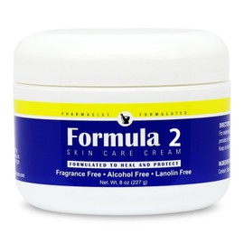 Formula 2 Skin Care Cream - 8 oz. jar Pharmacist Formulated Moisturizer and Barrier Cream