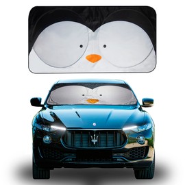 FH Group Windshield Sun Shade, Penguin Print Car Sun Shade Windshield, Reflective Car Sun Shade, (33.5”L x 63”W) Large Car Windshield Sun Shade, Foldable Sunshade for Car Windshield