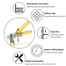 Tile Leveling System 1/16 inch 300pcs Tile Spacer Clips, Tile Kits, Reusable Wedges for Floor, Wall, Tile Leveler Tools for Installation