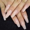 CoolNail Glossy Nude Ballerina Press on False Nails Extra Long