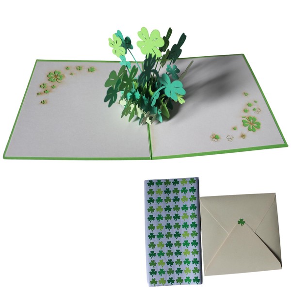 Pop-Up Card Lucky Clover with Envelope 3D Birthday Card 15