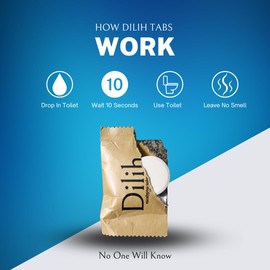 Premium Bathroom Air Freshener | Dilih Toilet Tablets | Elegant & Dissolvable | Eucalyptus | Drop One In Before You Go #2 | Dissolves As You Go For Extended Smell Protection | 24 Count
