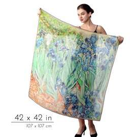 PoeticEHome 100% Pure Soft Cashmere Shawl Wrap Scarf - Large Square Pashmina for Women - Warm and Lightweight Art Collection Gift