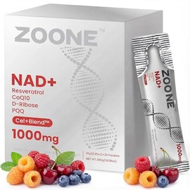 NAD Supplement 1000mg Liquid with NR, Resveratrol & PQQ, 30 Packets | NAD Plus Liquid Supplement with NR, Resveratrol & PQQ; NAD+ Supports Cellular En