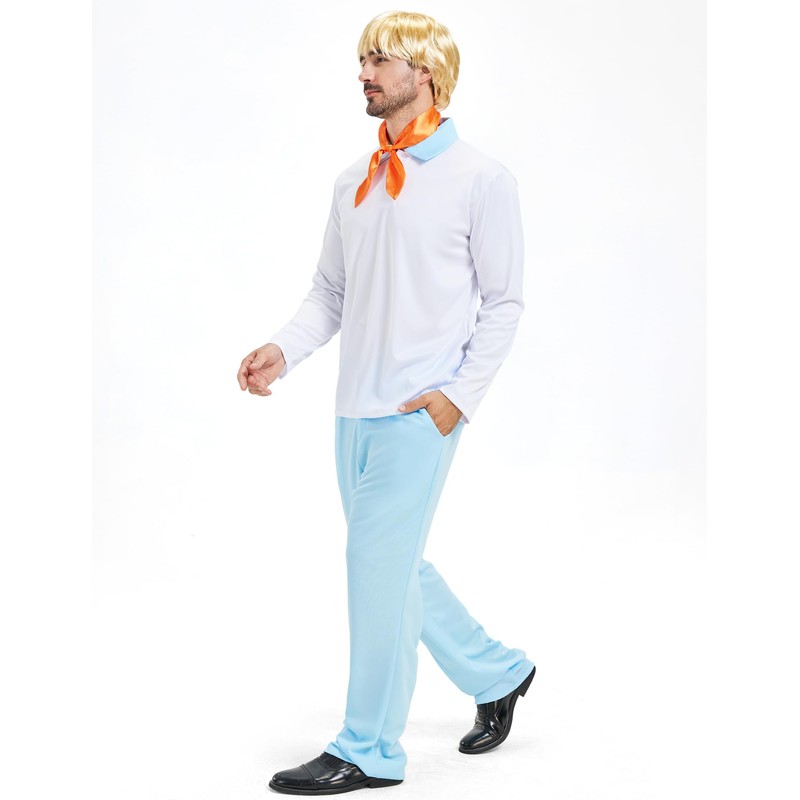 Mahoon Halloween Fred Costumes Cosplay, Azul & blanco, X-Large
