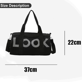 Small Gym Bag, Gym Bag, Small Holdall, Overnight Travel Weekend Holdall Bags Fitness Handbag for Swim Yoga Workout, Water Resistant Carry On Bag Sport Travel Training Journey (Black)