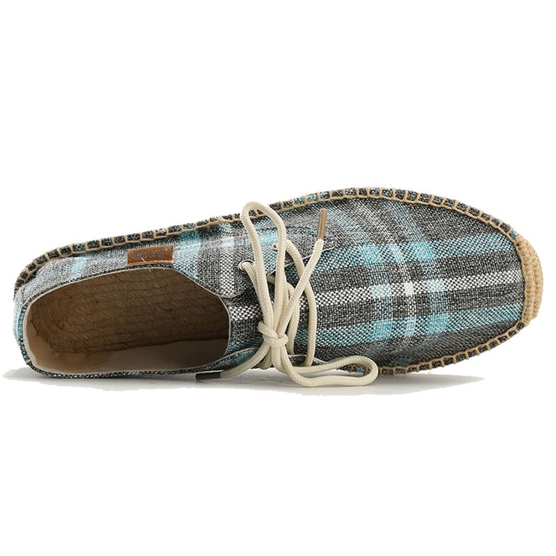 Alexis Leroy Canvas mit Karomuster Herren Espadrilles Blau 41 EU