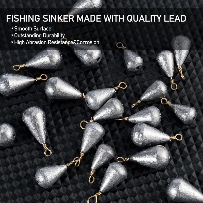 Dr.Fish 30 Pack Bass Casting Sinker Weights Lead Bell Drop
