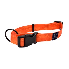 Hamilton Waterproof Dog Collar, Adjustable Orange Dog Collar, PVC Laminated, Lightweight Pet Collar for Dogs, Size S/M