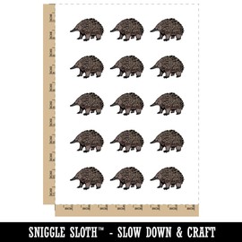 Realistic Echidna Spiny Anteater Temporary Tattoo Water Resistant Fake Body Art Set Collection - 15 2" Tattoos (1 Sheet)