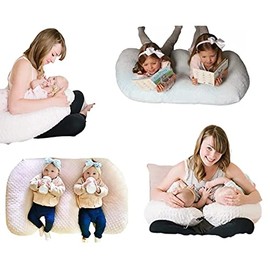 Twin Z Pillow Grey 6 uses in 1 Twin Pillow ! Breastfeeding, Bottlefeeding, Tummy Time, Reflux, Support and Pregnancy Pillow!