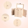 Frebeauty Large Jewelry Box,6-Tier PU Leather Jewelry Organizer,Multi-functional Storage Case