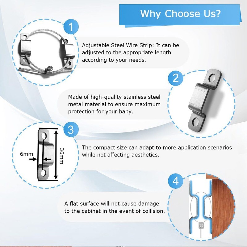 Furniture Anchors, TUPSKY Falling Furniture Prevention Device Cabinet Anti Tip