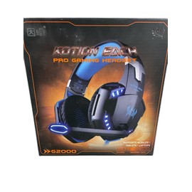 Kotion Each G2000 Pro Over-Ear Gaming wired Headset w/ LEDs & Mic, Blue, NEW