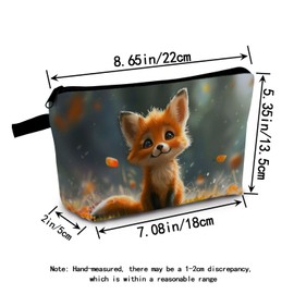 MoCaliduccious Cute Fox Cosmetic Bag Gift for Women Small Makeup Bag for Purse Cosmetic Bags for Women Zipper Travel Toiletry Pouch Fox Makeup Bags