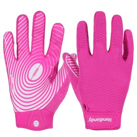 AIGEVTURE Mens Football Gloves Wide Receiver Youth Sticky Mens Receiving Gloves Best Gifts Pink X-Large
