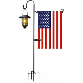 W&X LOPANNY Large Garden Flag Holder Stand Pole for 48"L x 0.1"W Flags with Shepherd