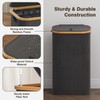 100L Laundry Hamper with Lid, Large Laundry Basket with Bamboo