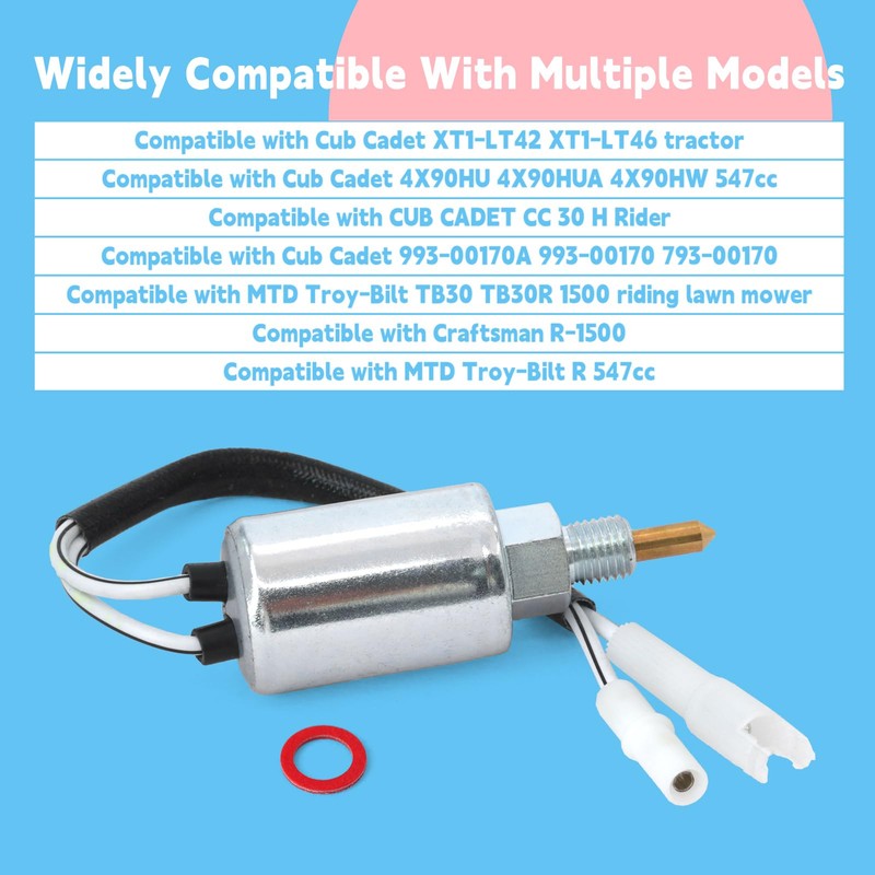 951-14972 Carburetor Solenoid Valve Compatible with CUB Cadet XT1-LT42 XT1-LT46