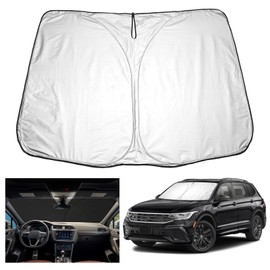 YEE PIN Parasol Car Compatible with Skoda Karoq 2017-2023, Foldable Car Sun Shade Karoq Front Windscreen UV Dust Protection