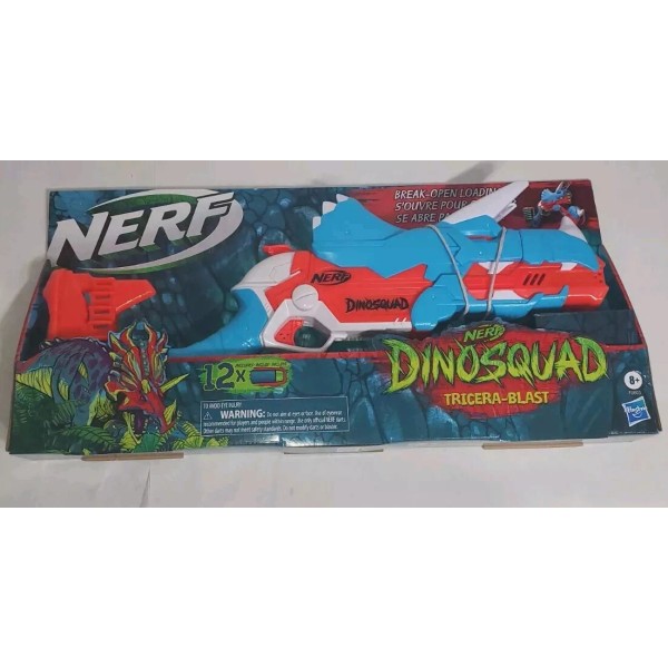 NERF Dino Squad Tricera-Blast Soft Dart Blaster Gun