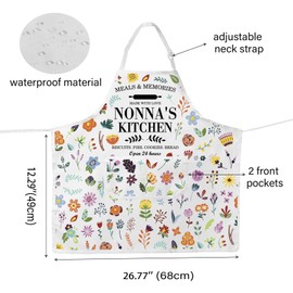 JTOUK Nonna’s Kitchen Apron - Italian Grandma Apron for Mother’s Day (Nonna’s Apron EU)