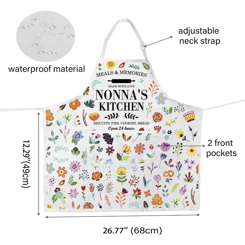 JTOUK Nonna’s Kitchen Apron - Italian Grandma Apron for Mother’s