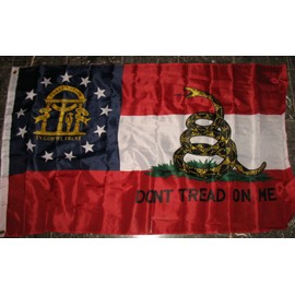 Georgia State Gadsden Flag 3'x5' 'Dont Tread On Me' Banner