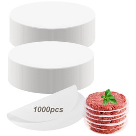 Bhina 1000 Stück Burger Papier Rund, 10CM, 11CM Burgerpapier Weiß, Rundes Wachspapier, Blatt Backpapier für Burgerpresse, Antihaft Burgerpapier für Burgerpressen Patties Hamburger Cheeseburger