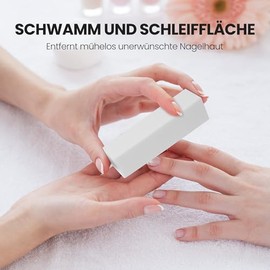 Set of 10 Buffer Files for Nails, Buffer for Nail Art Tips, Professional Nail Buffer for Sanding Acrylic or Natural Gel Nails, 4 Washable Sides for Manicure - White