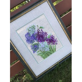 Riolis Stickbild-Set, Motiv Allium, Kreuzstich