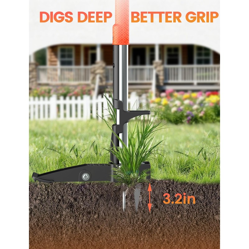 MAKEASY 2-Pack Upgraded Weed Puller Tool Kit with Long Adjustable