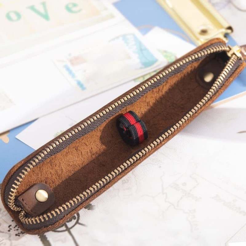 Leather Pencil Case, Retro Pencil Case, Portable Pen Case with