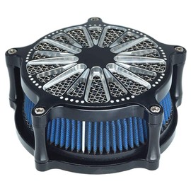 Harley Air Filter Domino Motorcycle Intake Cnc Cut Cleaner Venturi Kit Chrome for Sportster XL 883 XL 1200 2007-2018 Fitment - A (Blue)